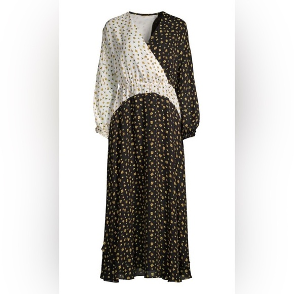 Elie Tahari Dresses & Skirts - ELIE TAHARI Floral Print Silk Midi-Dress V-Neck Lined Size Large